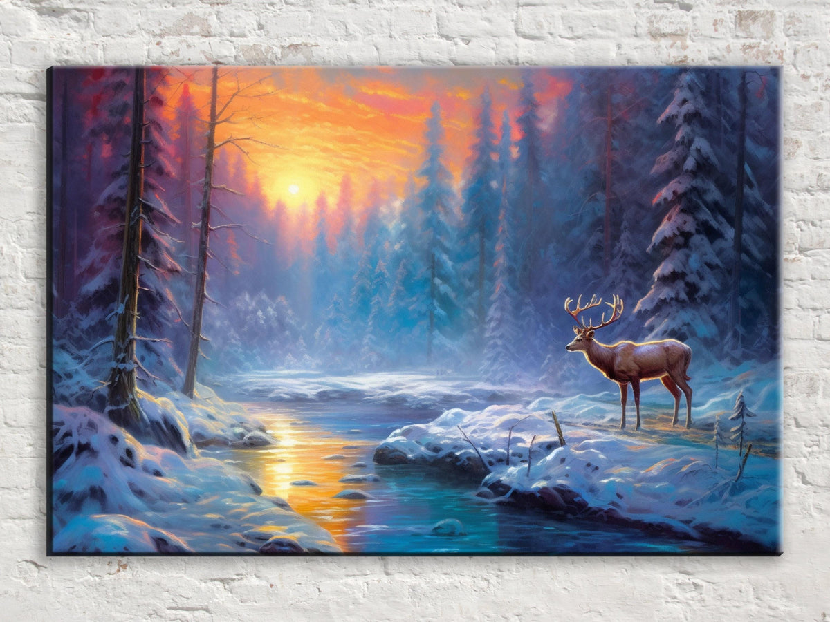 Winter Serenity Deer Digital Art