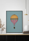 Vintage Hot Air Balloon Digital Art