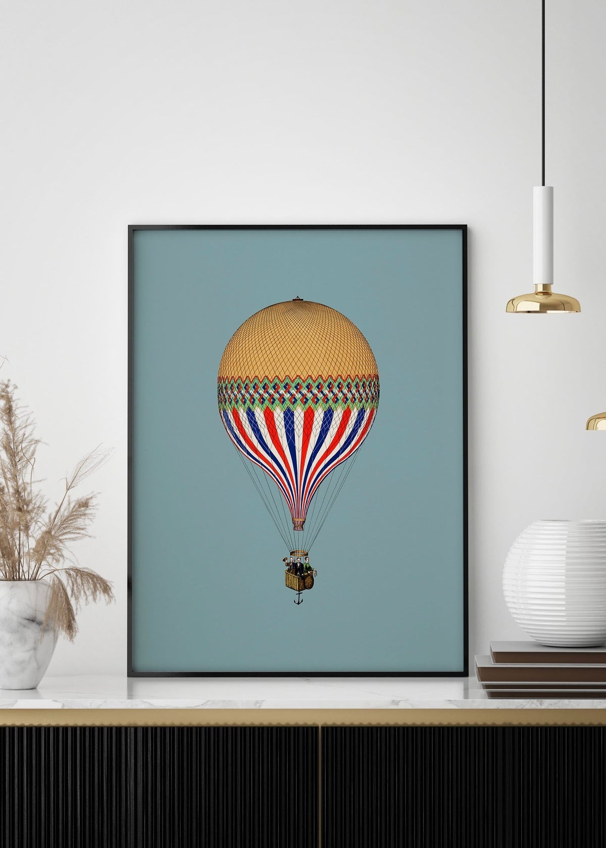 Vintage Hot Air Balloon Digital Art