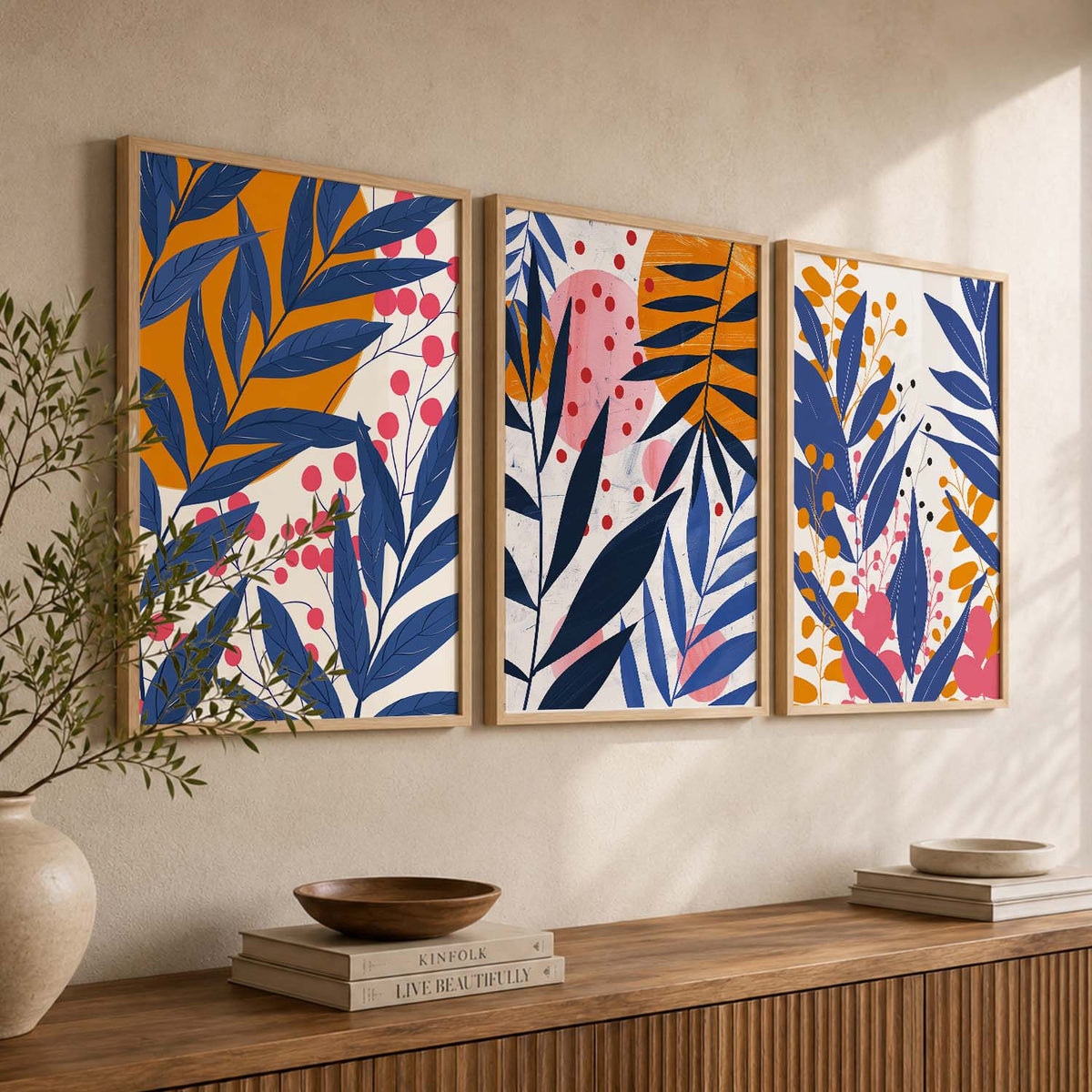 Abstract Botanical Trio Digital Art