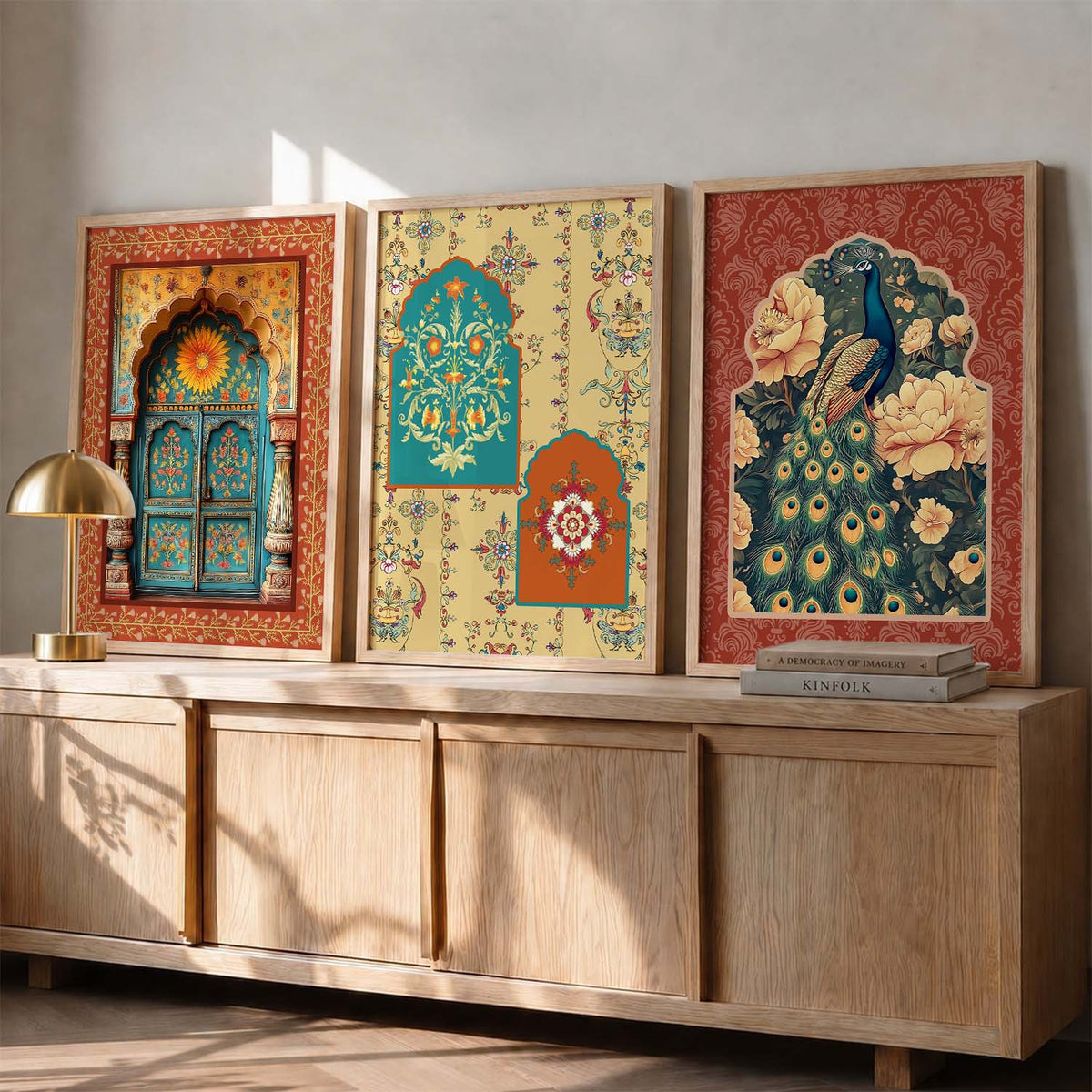 Royal Indian Heritage Archways Digital Art Trio