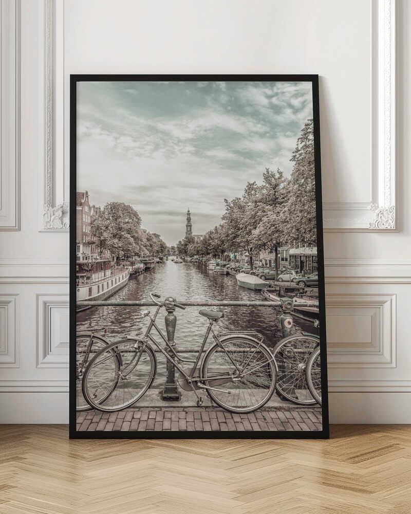 Amsterdam Canal and Bicycle Digital Print