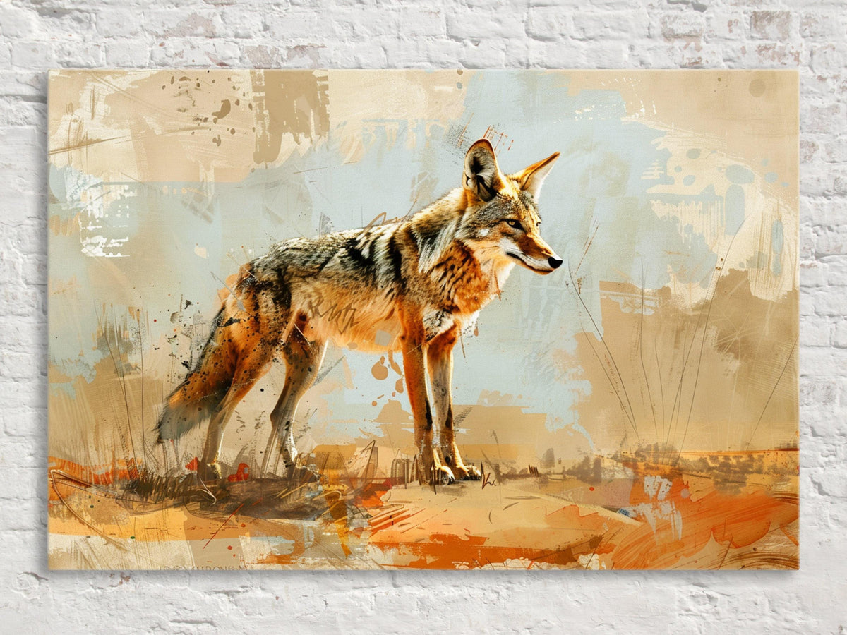 Wild Desert Coyote Watercolor Digital Art