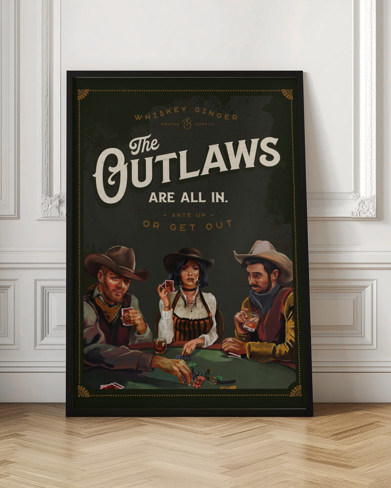 The Outlaws Are All In Western Poker Digital Art