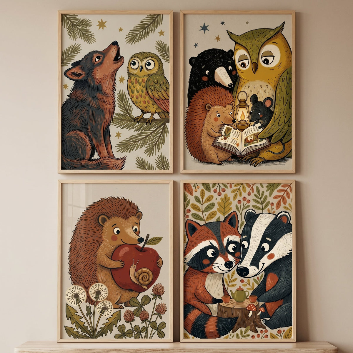 Cozy Woodland Animals Digital Art Bundle