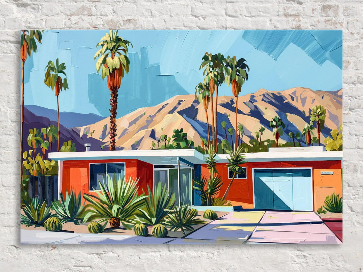 Mid Century Palm Springs Desert Oasis Digital Art