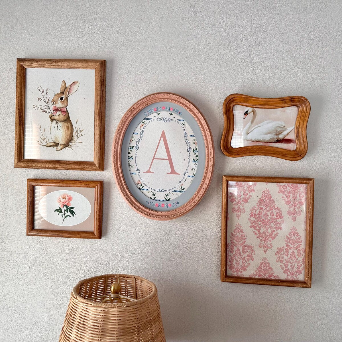 Vintage Bunny With Bow Digital Wall Art