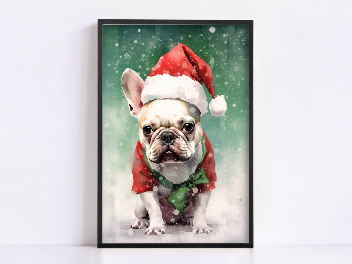 Festive French Bulldog Digital Art