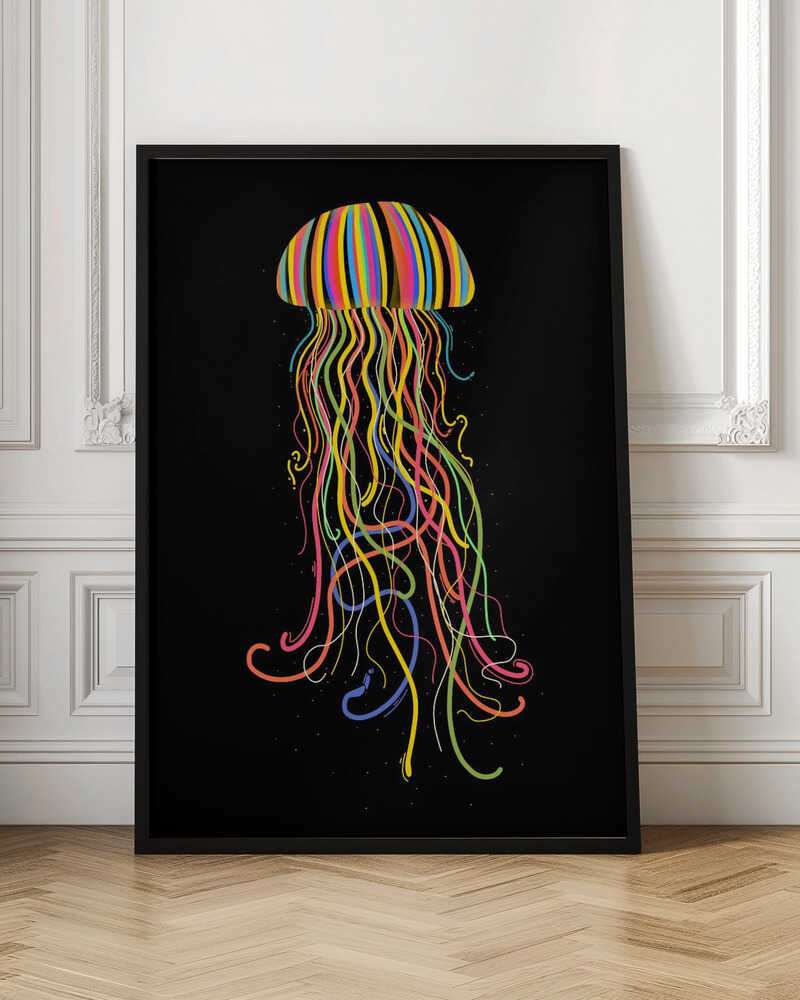 Neon Jellyfish Digital Wall Art