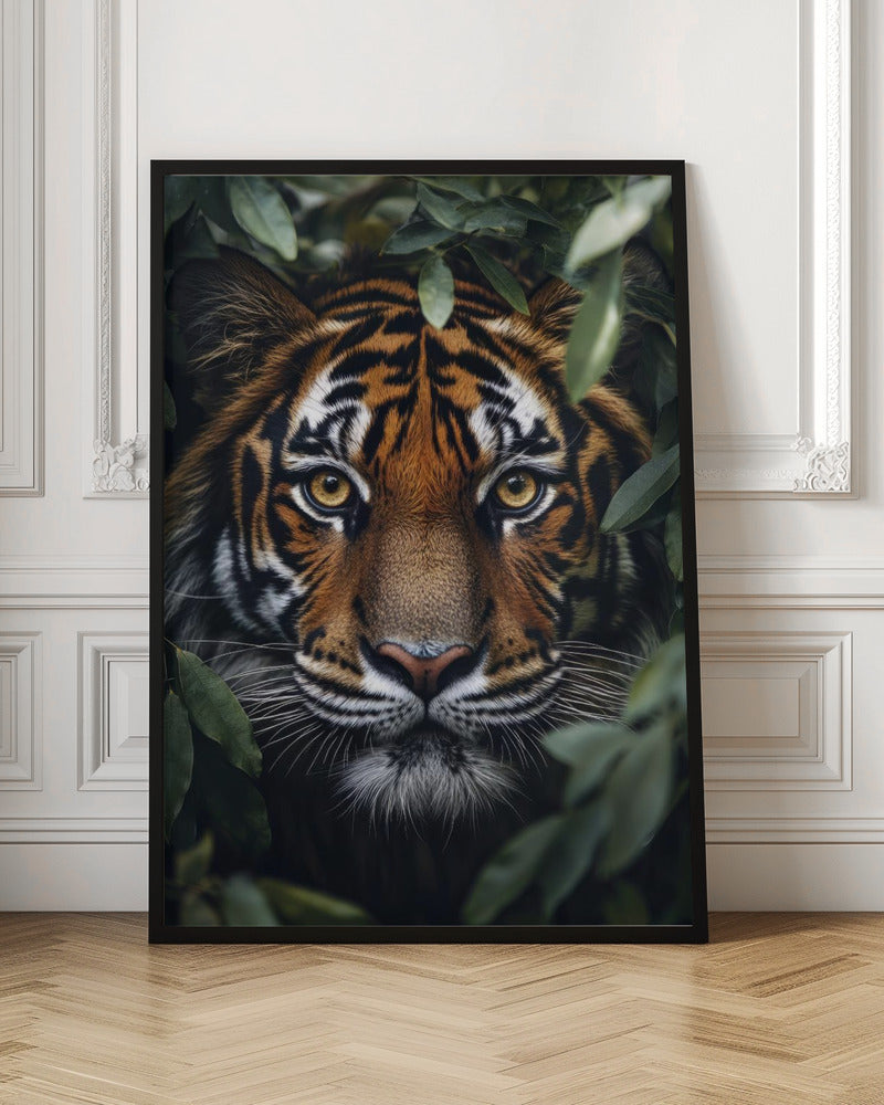 Majestic Tiger in Foliage Digital Artwork