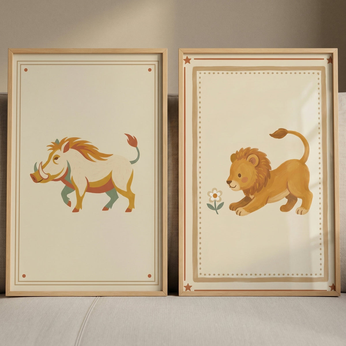 Boho Safari Animals Digital Art Set