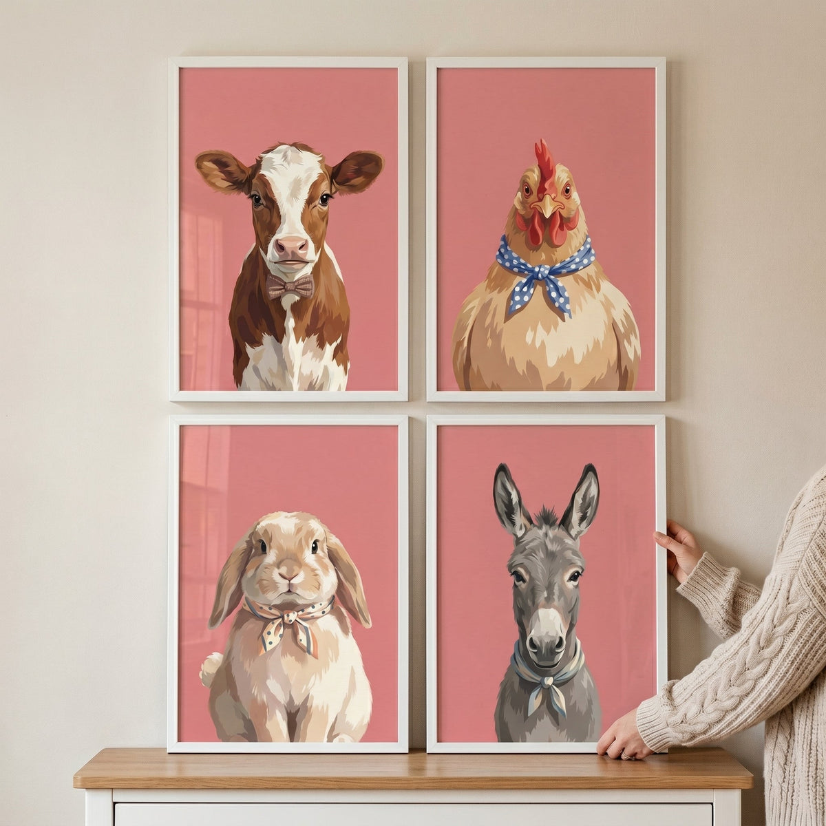 Farmhouse Animal Portrait Set Digital Download