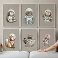 Space Explorer Animals Digital Art Collection