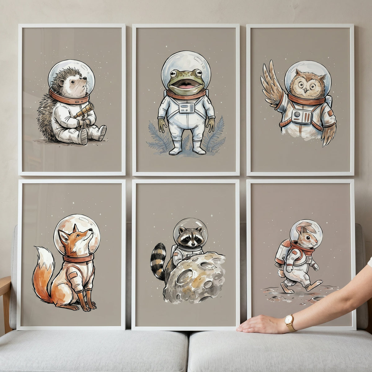 Space Explorer Animals Digital Art Collection