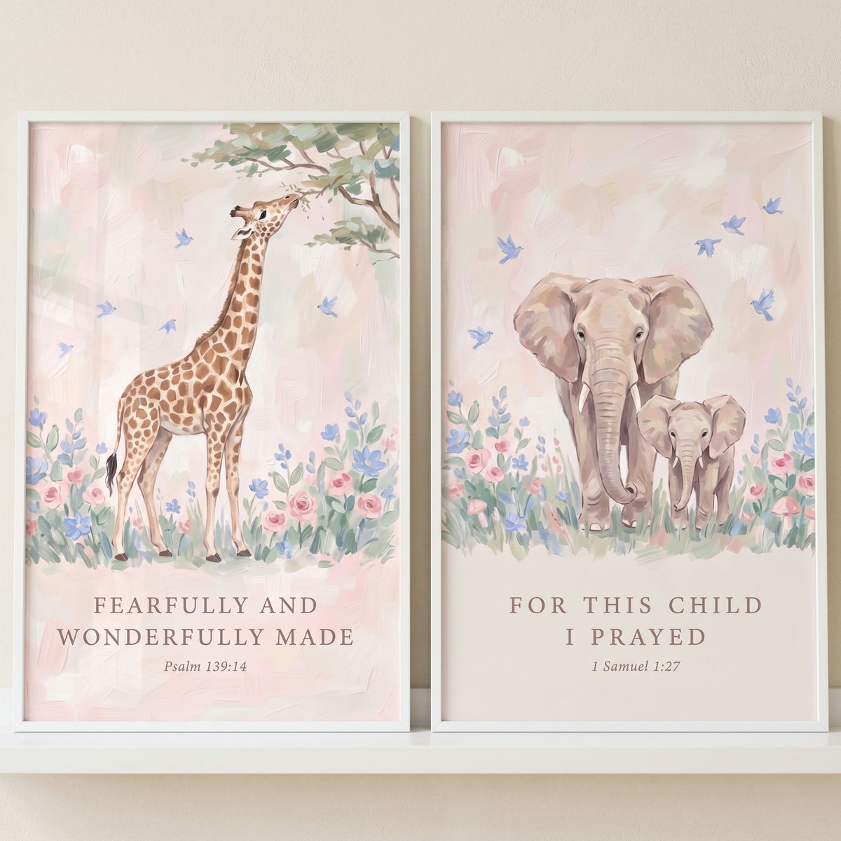 Safari Animals Christian Nursery Digital Art Set