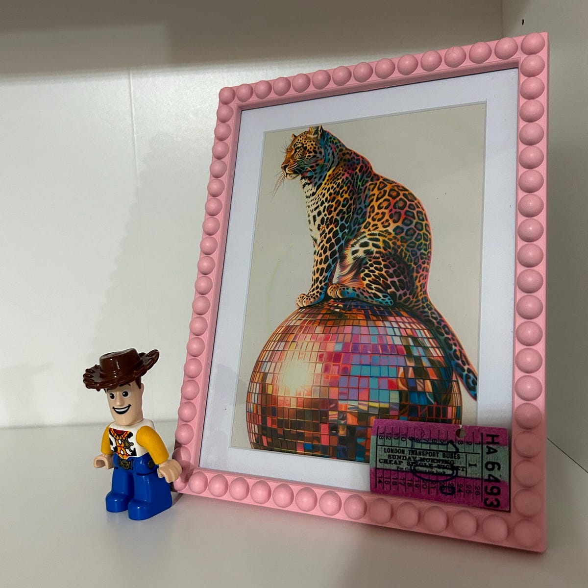 Neon Leopard on Disco Ball Digital Art