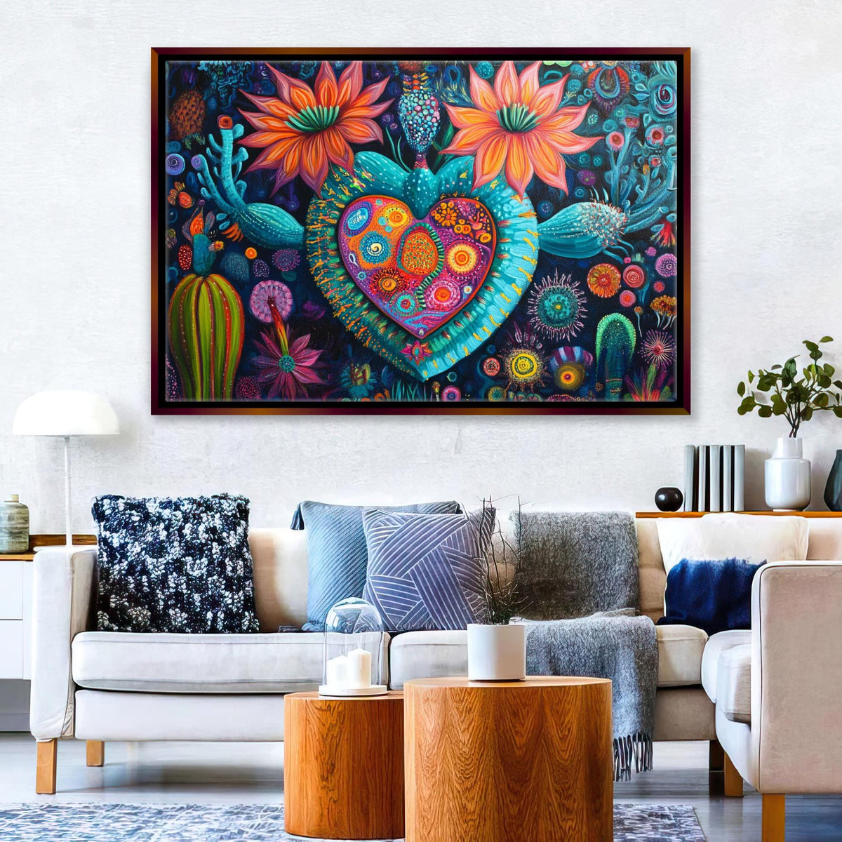 Cosmic Cactus Heart Digital Artwork