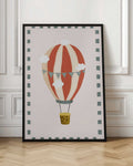 Red Vintage Hot Air Balloon Nursery Digital Art