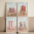 Western Pastel Cowgirl Digital Art Collection