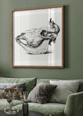 Rustic Bull Skull Sketch Digital Art