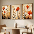 Amber Botanicals Triptych Digital Art