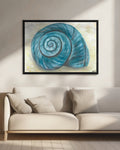 Blue Spiral Seashell Digital Art