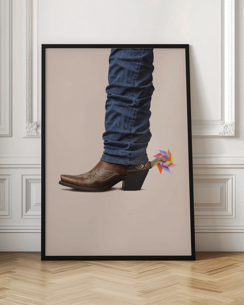 Cowboy Boot with Colorful Pinwheel Digital Artwork