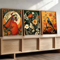 Earthy Botanical & Folklore Trio Digital Art