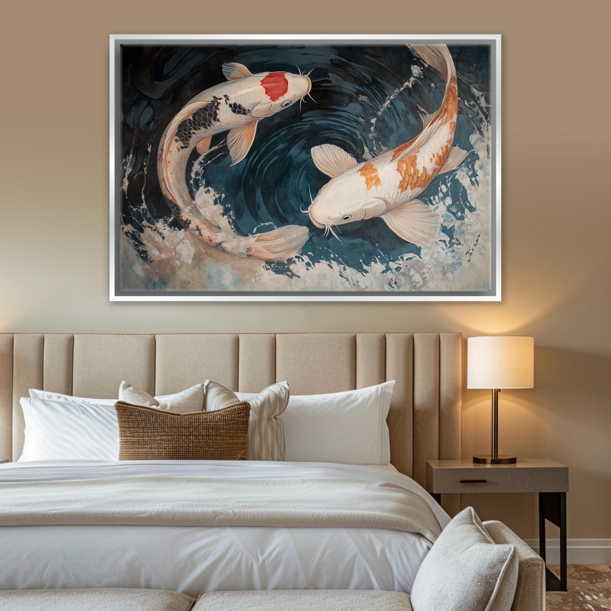 Graceful Koi Swim Digital Art