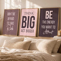 Motivational Quote Typography Digital Art Triptych