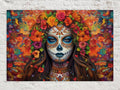 Vibrant Sugar Skull Day of the Dead Digital Art