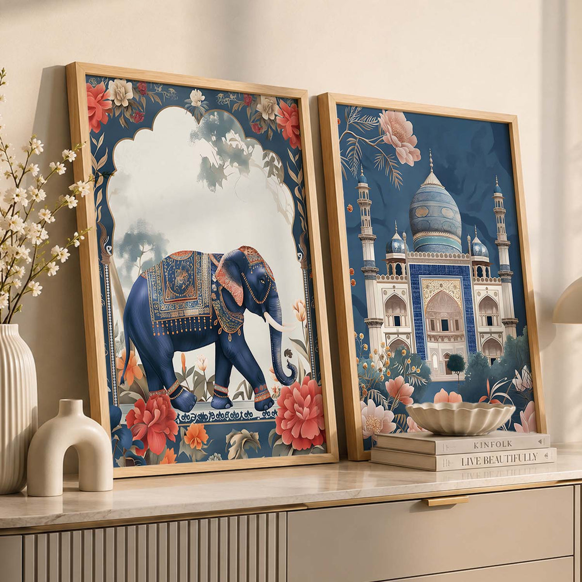 Mughal Heritage Elephant and Architecture Digital Art Set
