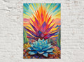 Vibrant Desert Agave Sunburst Digital Art