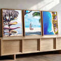 Tropical Beach Vibes Triptych Digital Art