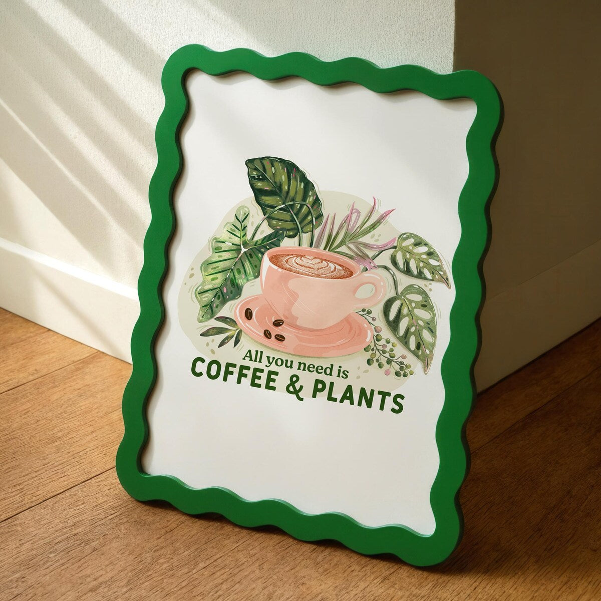 Coffee and Plants Digital Art Print