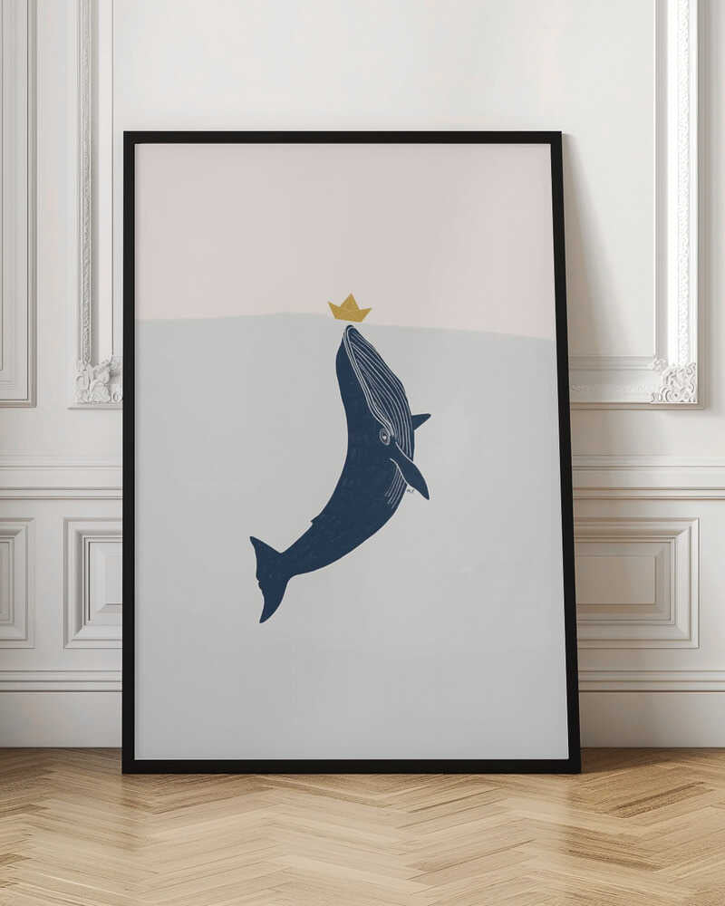 Whale with Paper Crown Digital Art