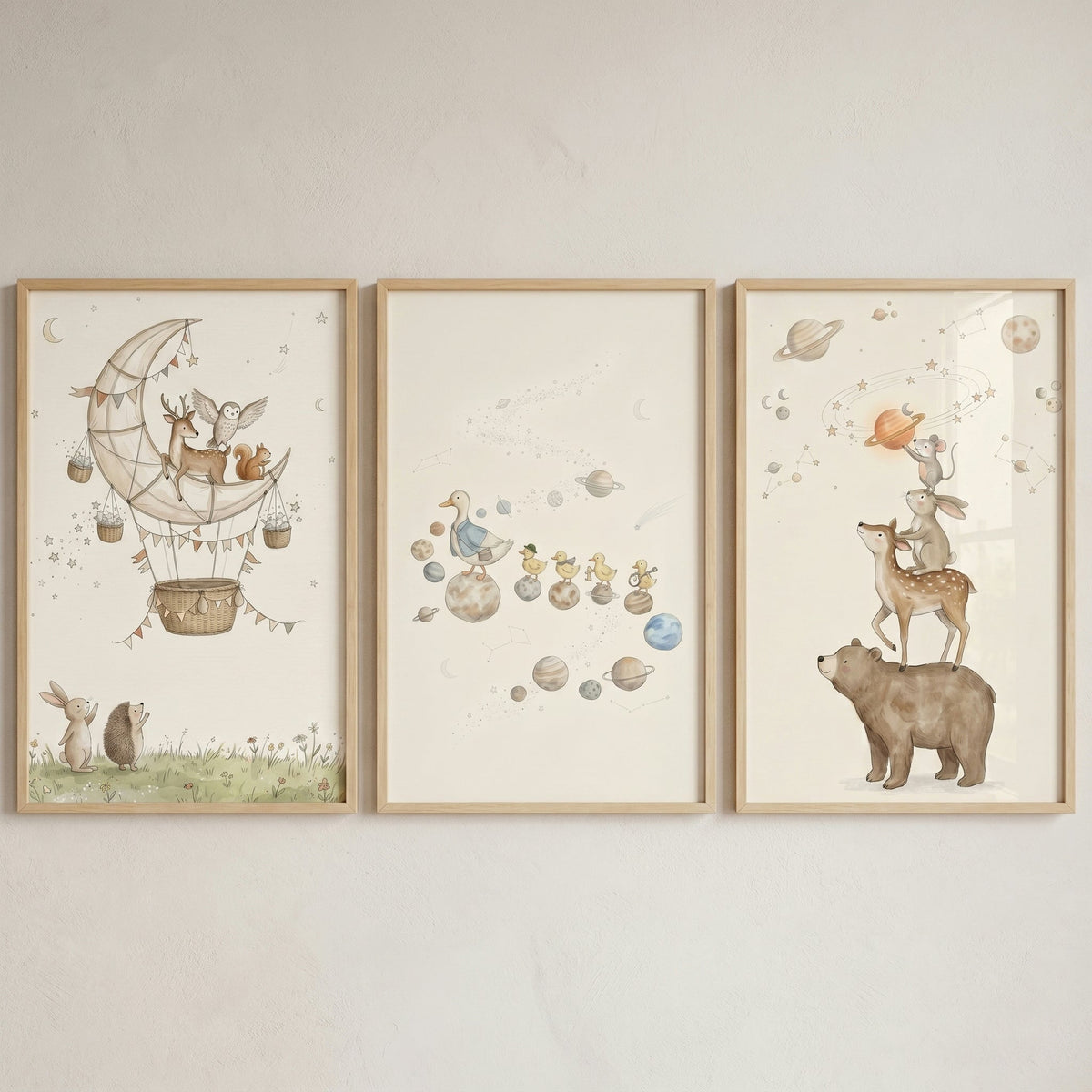 Celestial Woodland Animals Digital Art Set