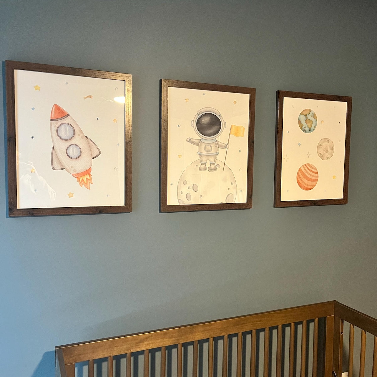 Watercolor Space Explorer Nursery Digital Art Set