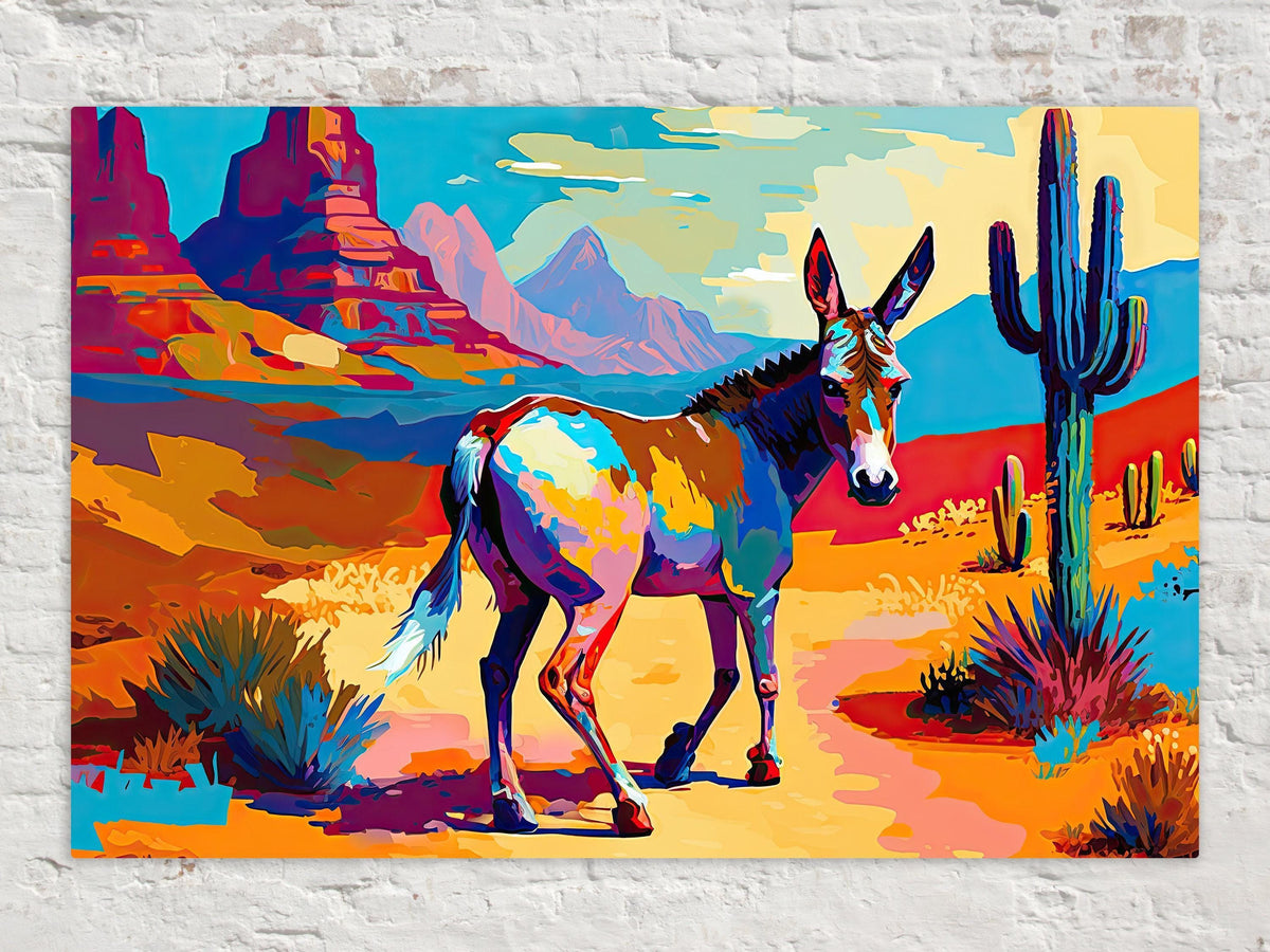 Vibrant Desert Donkey Digital Art