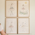 Watercolor Ballerina Girls Digital Art Set