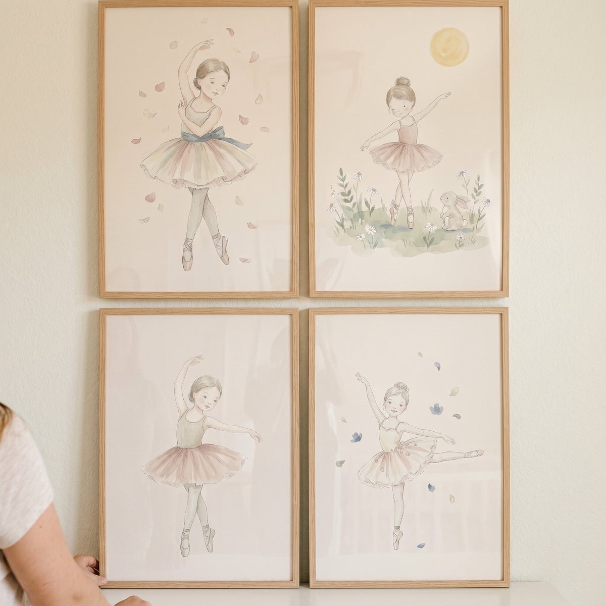 Watercolor Ballerina Girls Digital Art Set