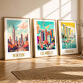 Vibrant Cityscapes Travel Poster Trio