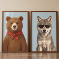 Dapper Bear and Cool Wolf Digital Art Set