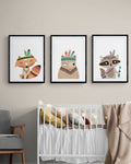 Little Woodland Chiefs Digital Art Trio