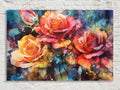 Vibrant Watercolor Roses Digital Artwork