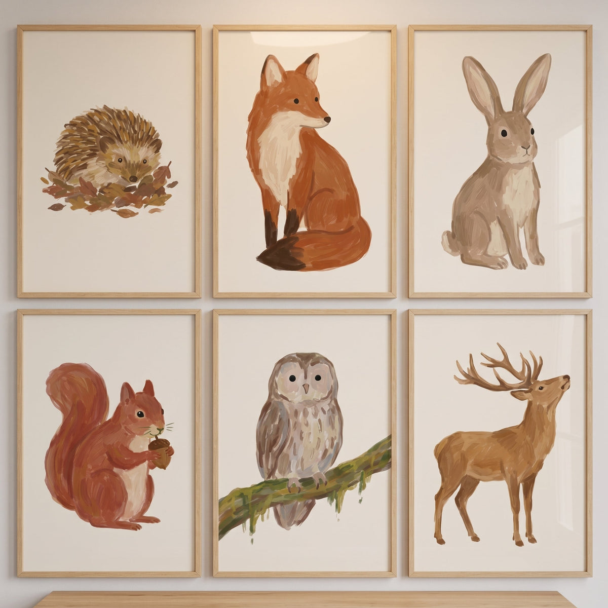 Charming Woodland Animals Nursery Art Set