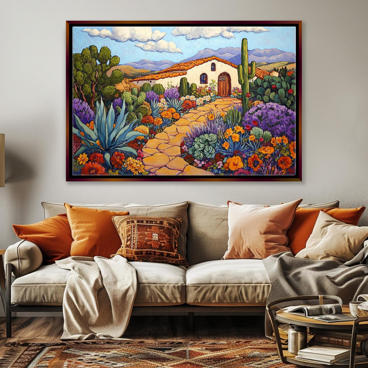 Sunlit Desert Oasis Digital Artwork