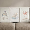 Whimsical Animal Trio Digital Art