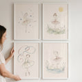 Watercolor Ballerina Girls Set of Four Digital Prints