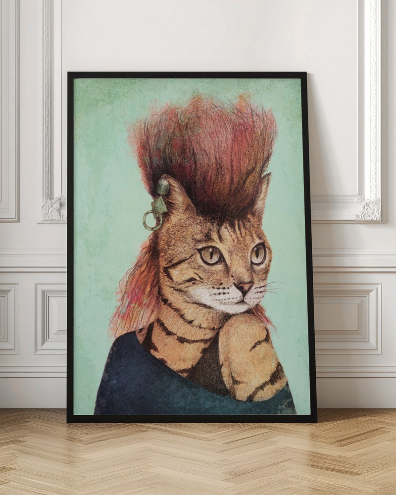Punk Cat Digital Art Print